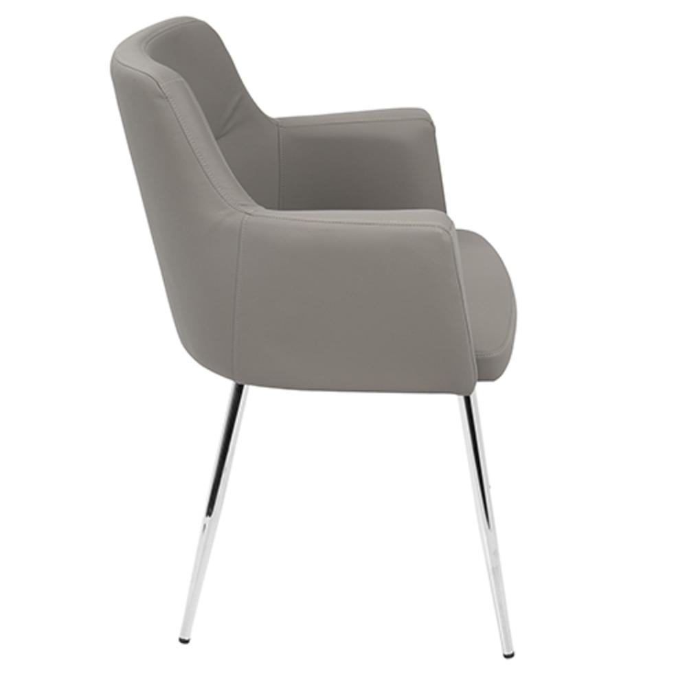 Grey, Chrome Andrew Chair - Set of 2. Picture 3
