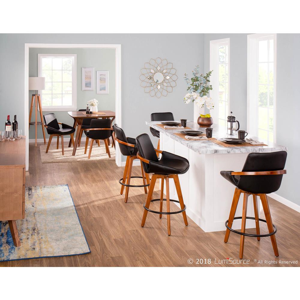 Walnut Bamboo, Black PU Cosmo Chair. Picture 11