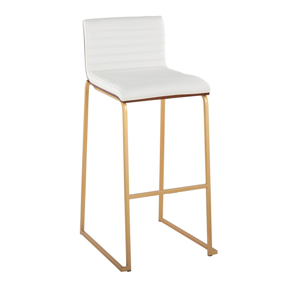 White Mason Mara 30" Fixed-Height Barstool - Set of 2. Picture 2
