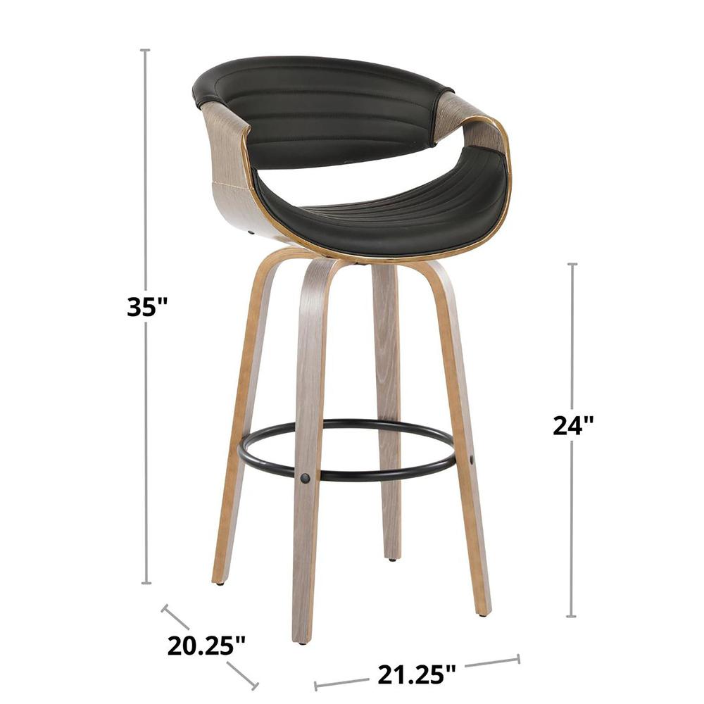 Grey Symphony 30" Fixed-Height Barstool - Set of 2. Picture 7