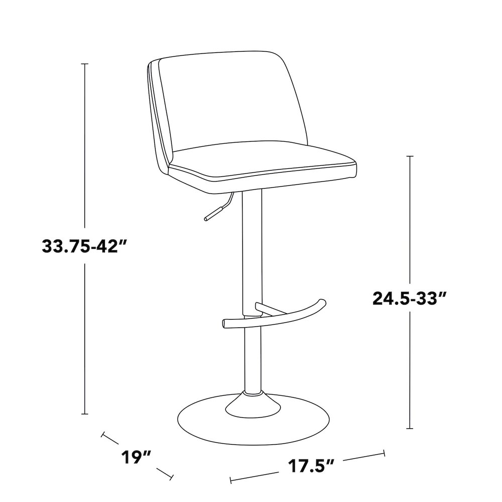 Toriano Adjustable Barstool - Set of 2. Picture 9