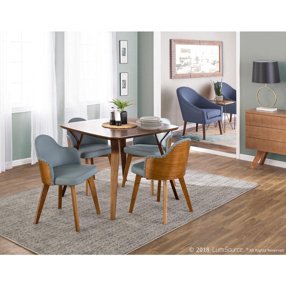 Folia Mid-Century Modern Dinette Table in Walnut. Picture 8
