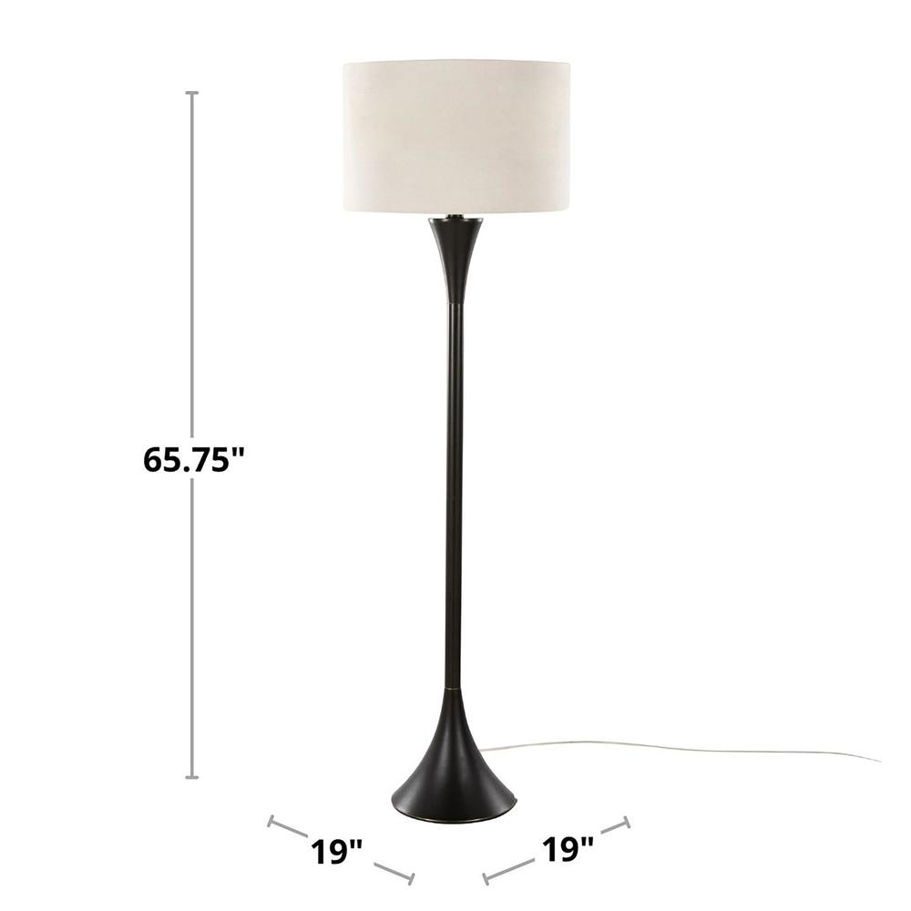 Oil Rubbed Bronze, Natural Linen Lenuxe 65" Metal Floor Lamp. Picture 5