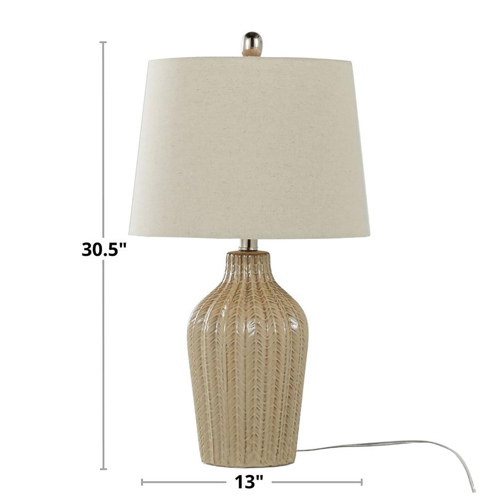 Grey Rockwell 23" Ceramic Table Lamp - Set of 2. Picture 6