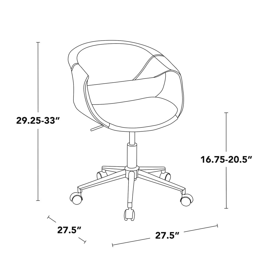 Curvo Upholstered 5-Star Task Chair. Picture 7
