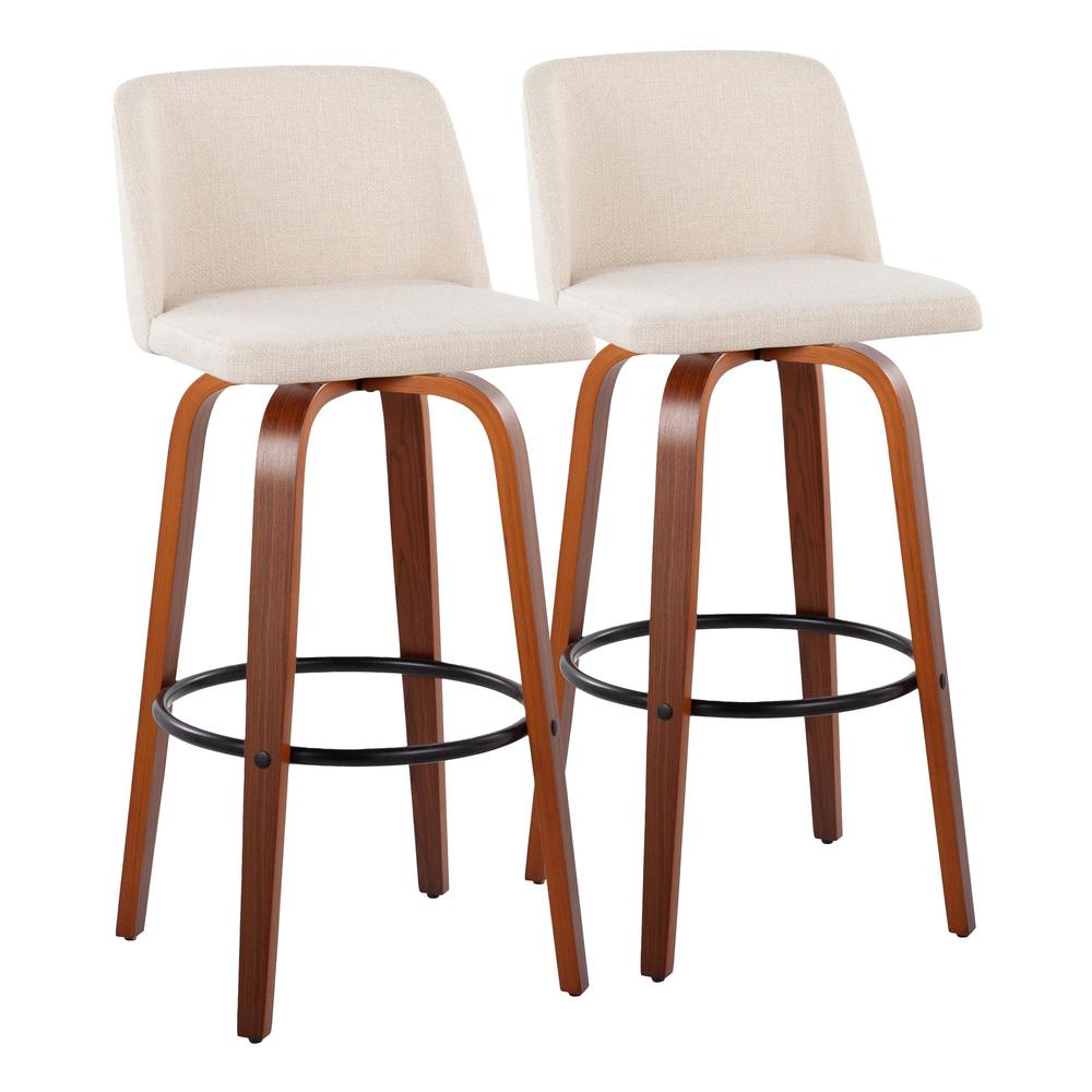 Brown Toriano 30" Fixed Height Barstool - Set of 2. Picture 1