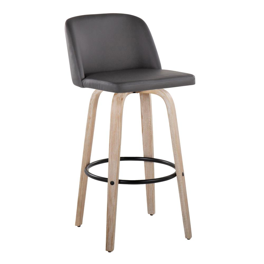 White Toriano 30" Fixed Height Barstool - Set of 2. Picture 2
