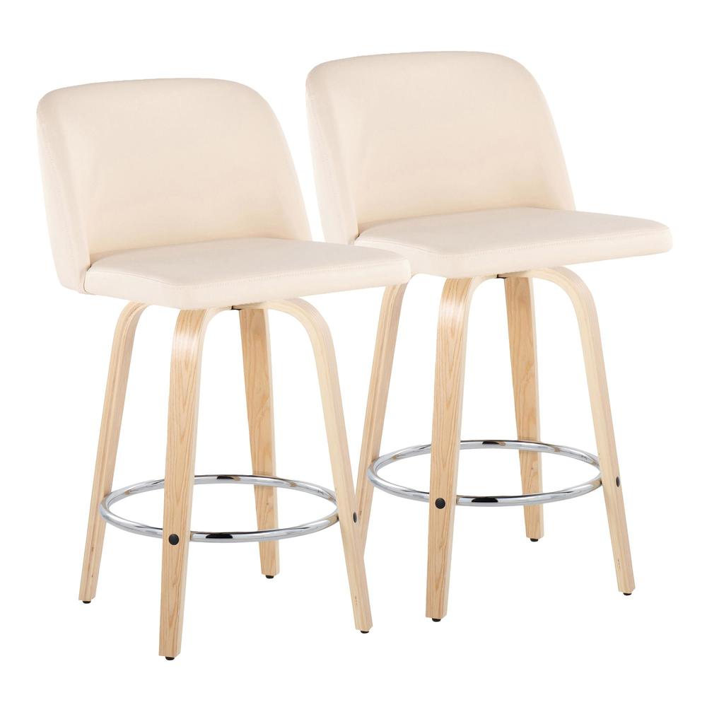 Brown Toriano 26" Fixed Height Counter Stool - Set of 2. Picture 1