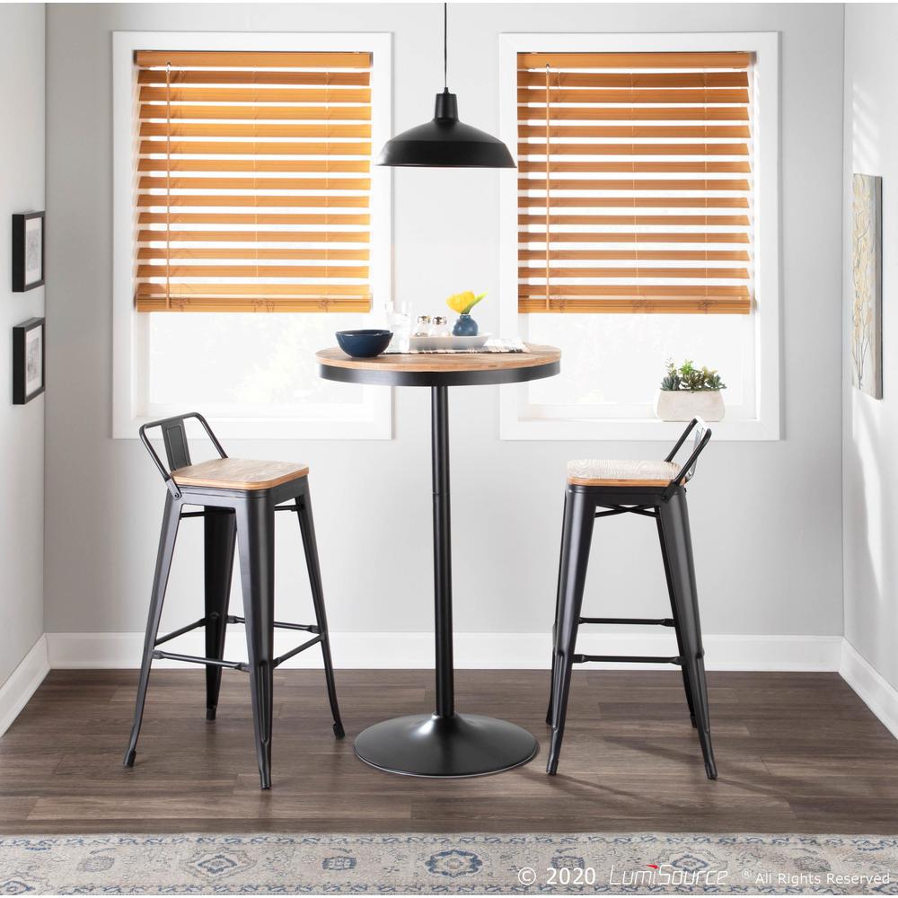 Black, Medium Brown Top  Dakota Bar Table. Picture 5