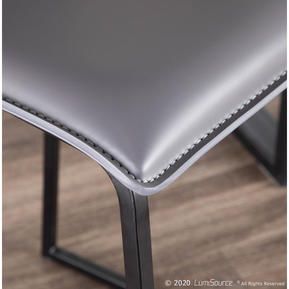 Black Metal, Grey PU Mara Counter Stool - Set of 2. Picture 9