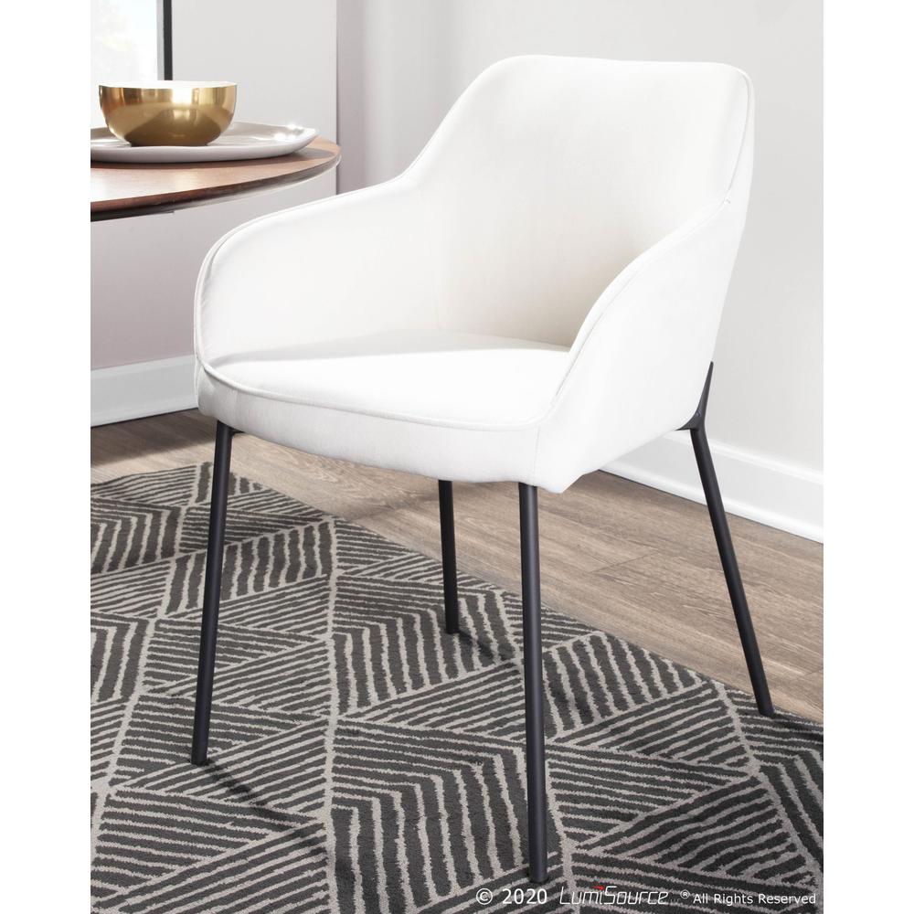 Black Metal, Cream Fabric Daniella Dining Chair - Set of 2. Picture 9