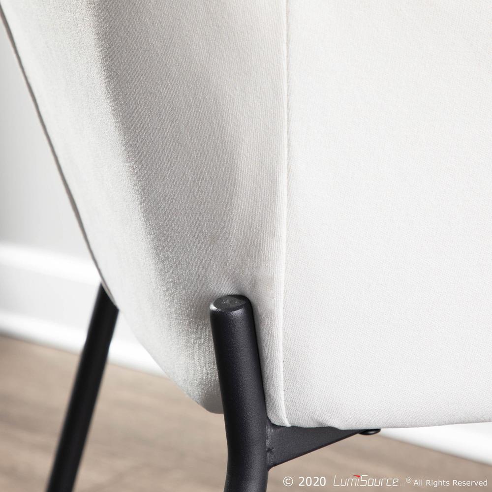 Black Metal, Cream Fabric Daniella Dining Chair - Set of 2. Picture 8