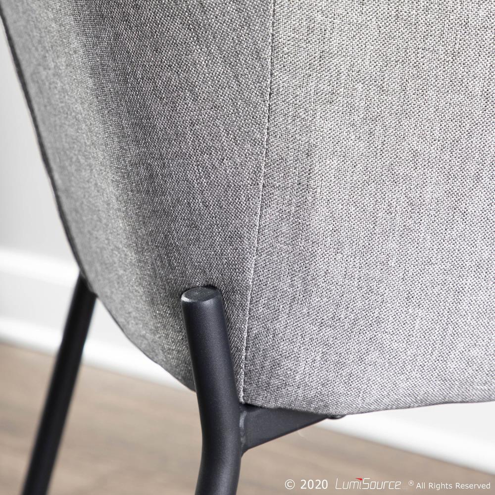 Black Metal, Grey Fabric Daniella Dining Chair - Set of 2. Picture 10