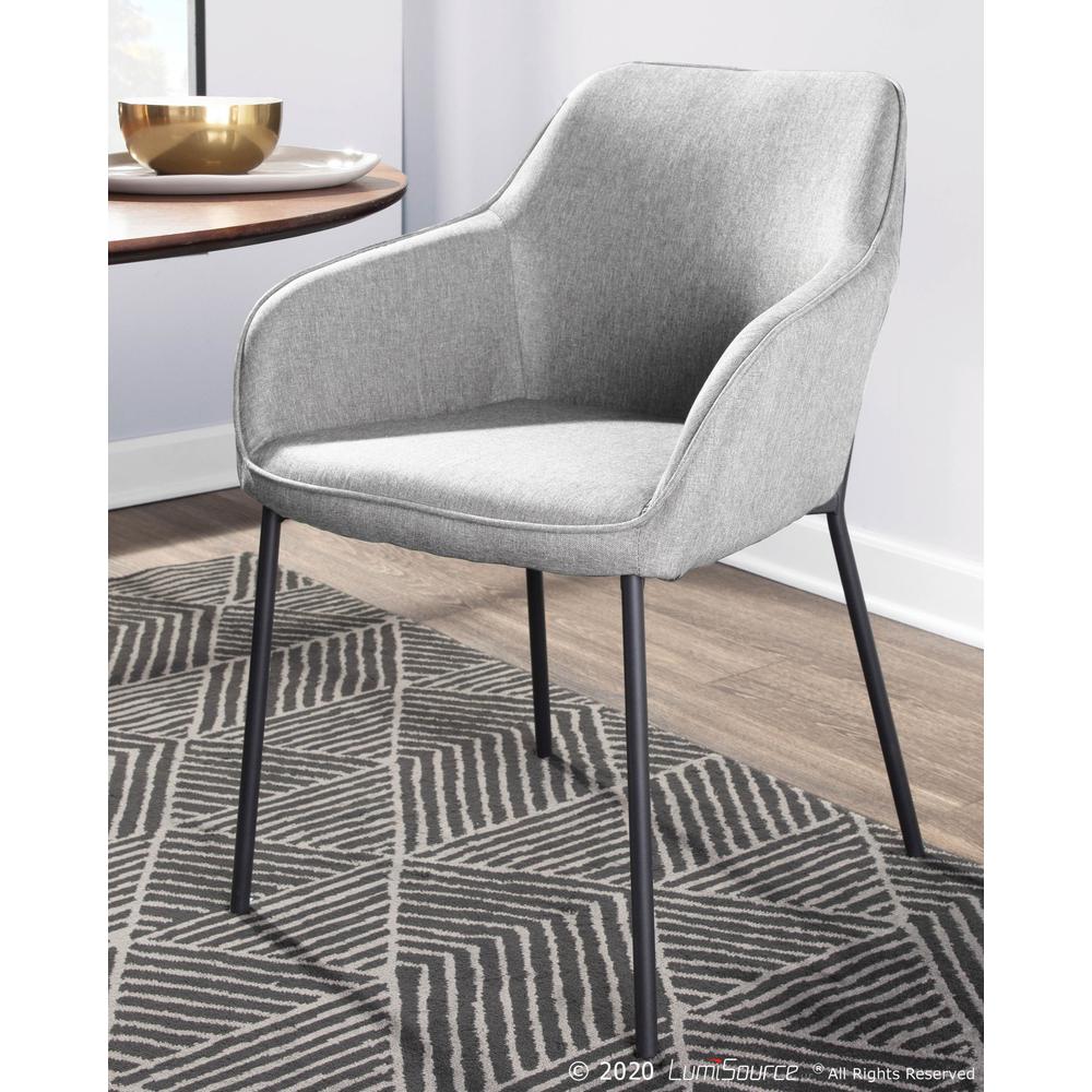 Black Metal, Grey Fabric Daniella Dining Chair - Set of 2. Picture 11