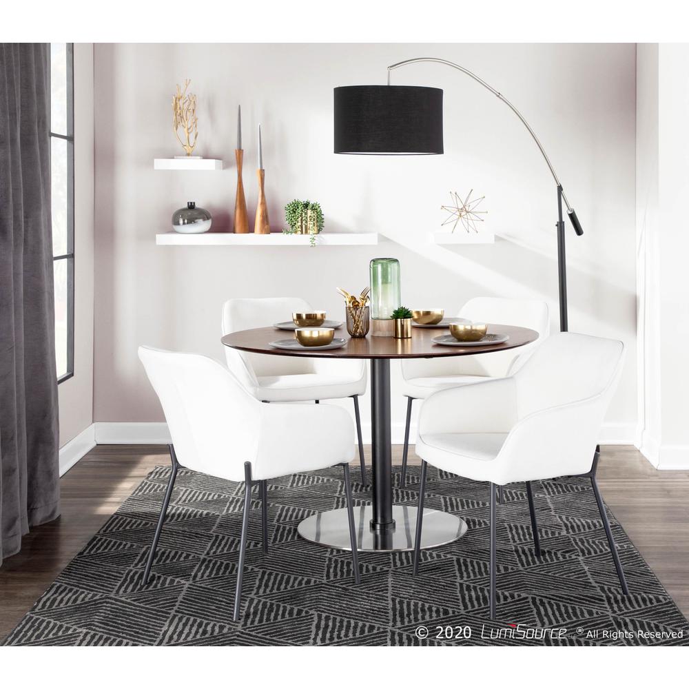 Black Metal, Cream Fabric Daniella Dining Chair - Set of 2. Picture 10
