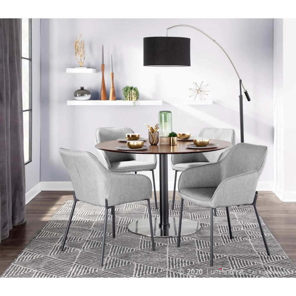 Black Metal, Grey Fabric Daniella Dining Chair - Set of 2. Picture 12