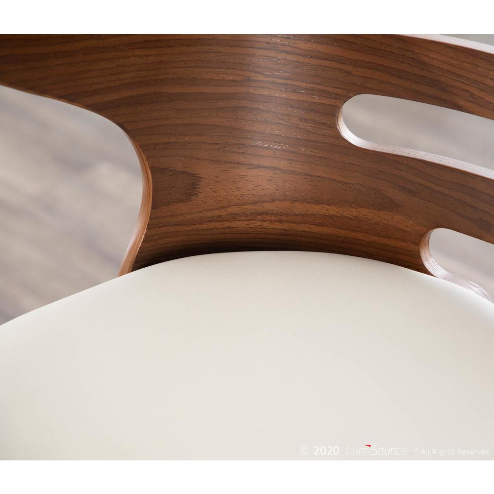 Walnut Wood, Cream PU, Chrome Cosini Counter Stool - Set of 2. Picture 11