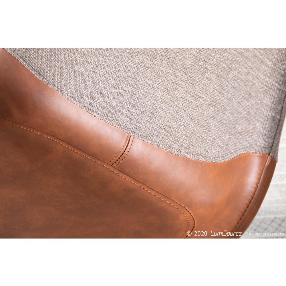 Black Metal, Espresso PU, Brown Fabric Outlaw Two-Tone Chair - Set of 2. Picture 12