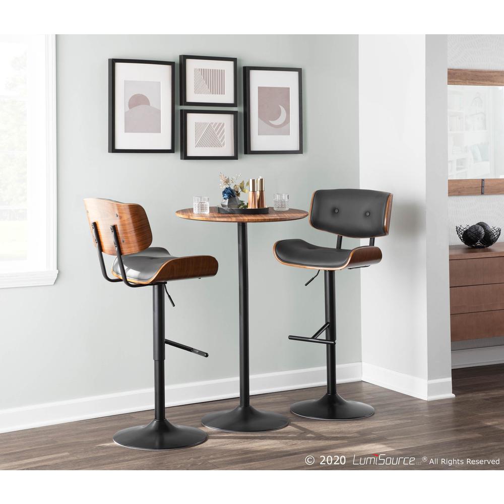 Walnut, Grey Lombardi Barstool. Picture 11