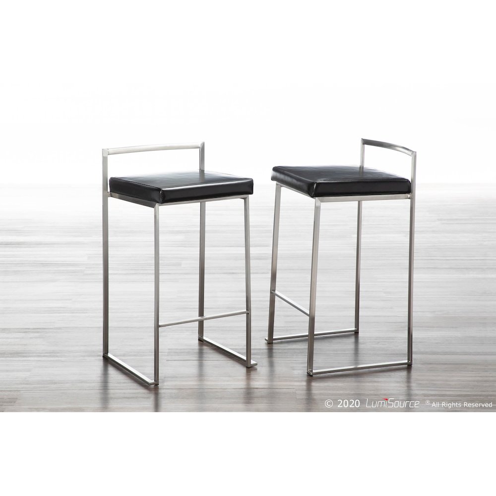 Fuji Stacker 26" Fixed-Height Counter Stool - Set of 3. Picture 6