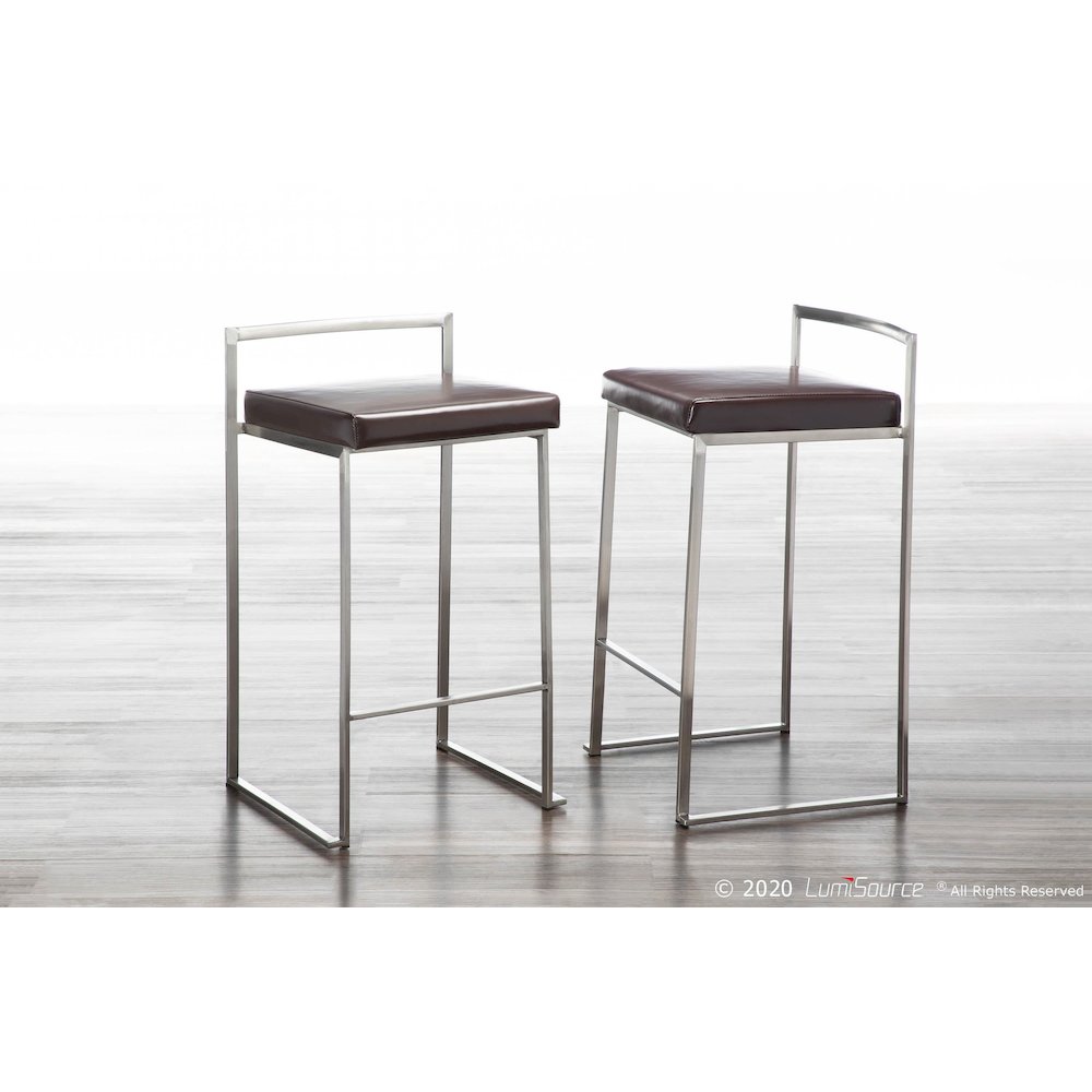 Fuji Stacker 26" Fixed-Height Counter Stool - Set of 3. Picture 6