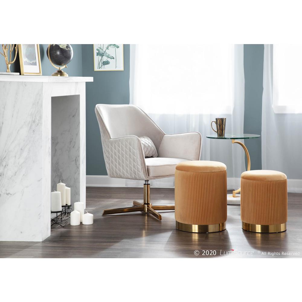 Gold Metal, Champaign Velvet Diana Lounge Chair. Picture 8