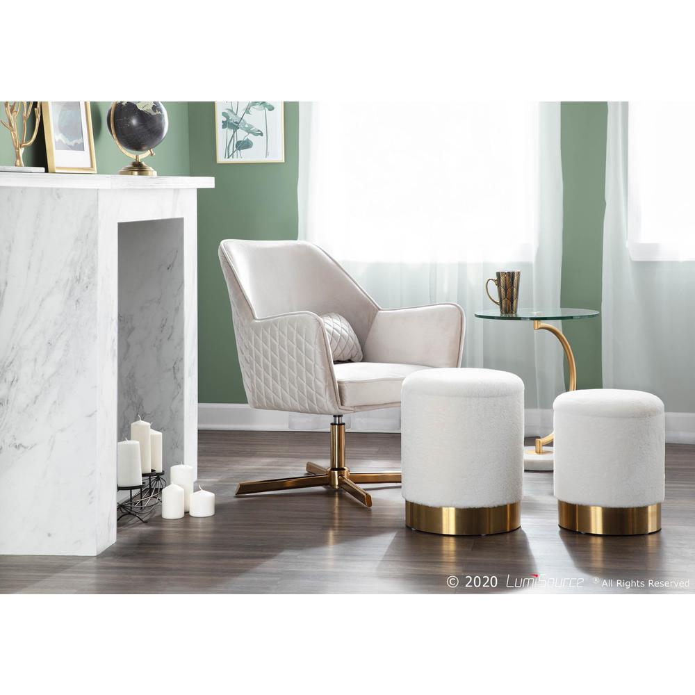 Gold Metal, Champaign Velvet Diana Lounge Chair. Picture 9