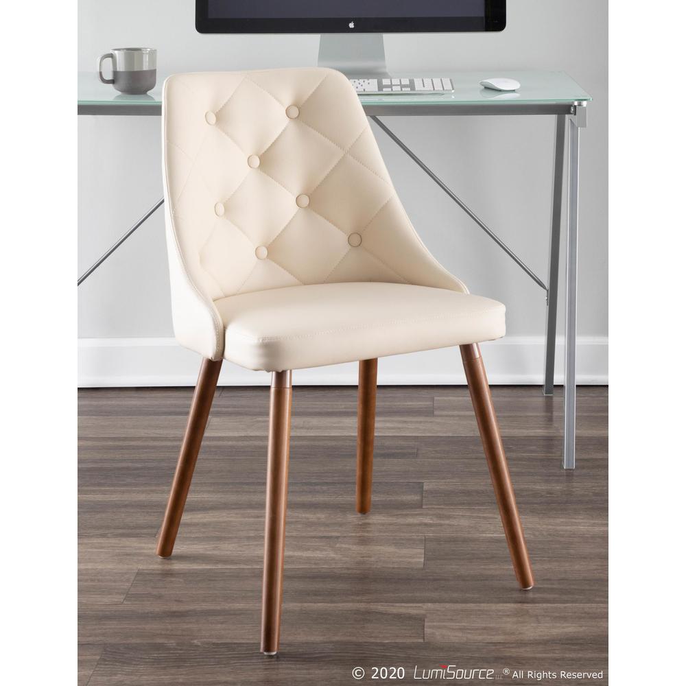 Walnut, Cream Giovanni Chair. Picture 9
