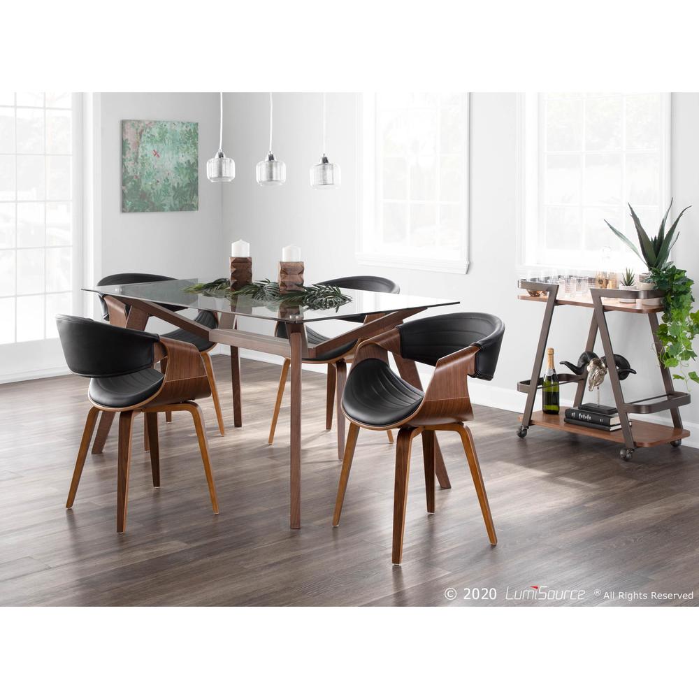 Walnut Wood, Black PU Symphony Chair. Picture 9