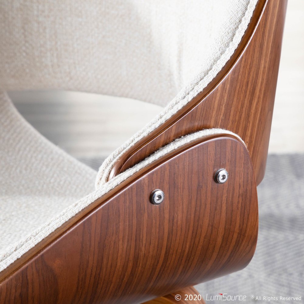 Walnut Wood, Cream Fabric Fabrizzi Chair. Picture 9