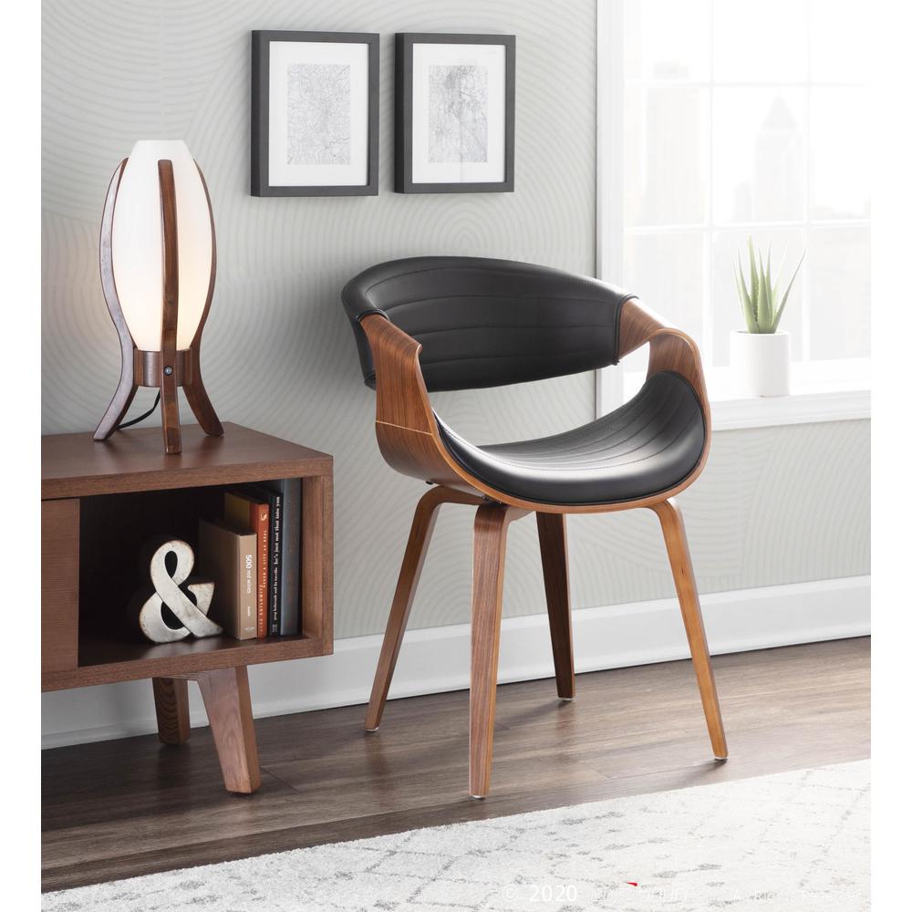 Walnut Wood, Black PU Symphony Chair. Picture 11