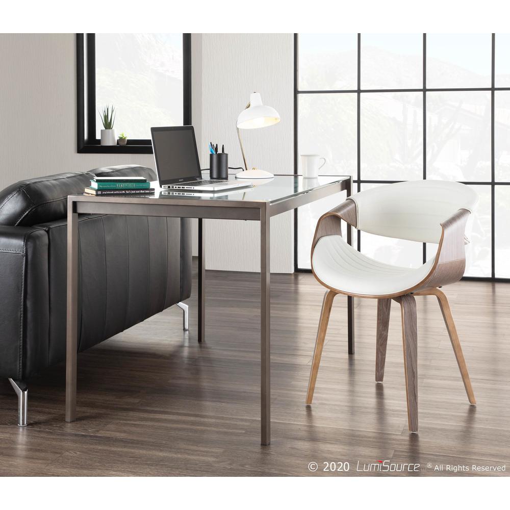 Light Grey Wood, White Pu Symphony Chair. Picture 10