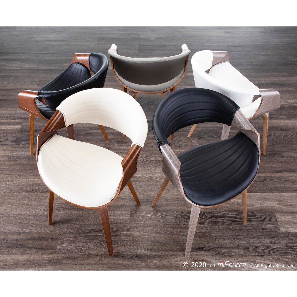 Light Grey Wood, White Pu Symphony Chair. Picture 9