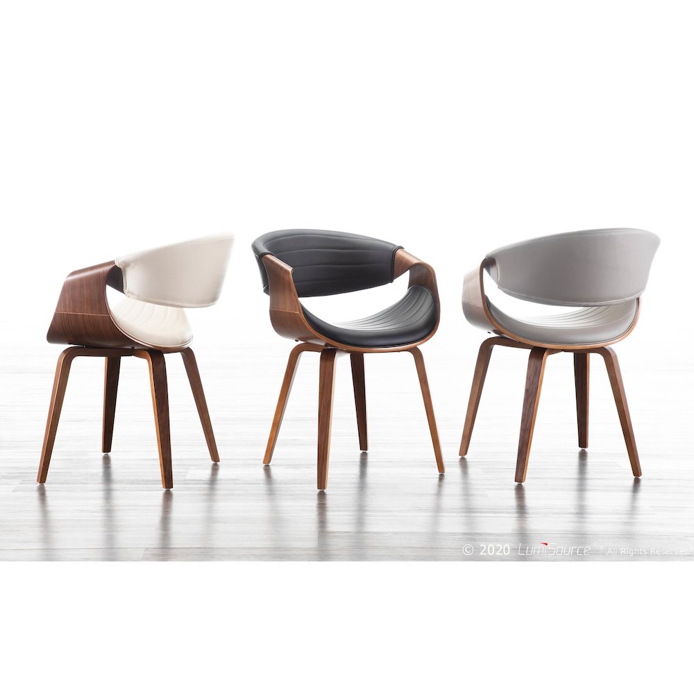 Walnut Wood, Cream PU Symphony Chair. Picture 9