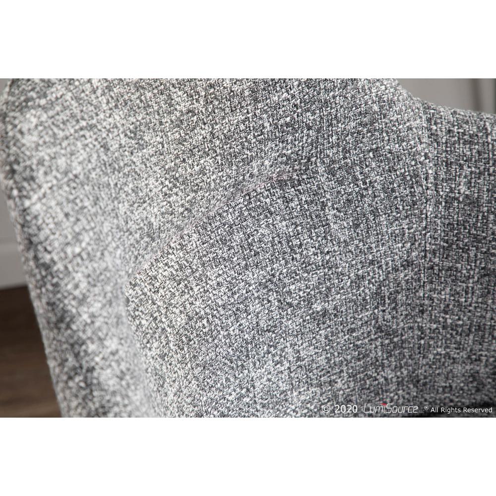 Black Metal, Grey Noise Fabric Boyne Chair. Picture 10