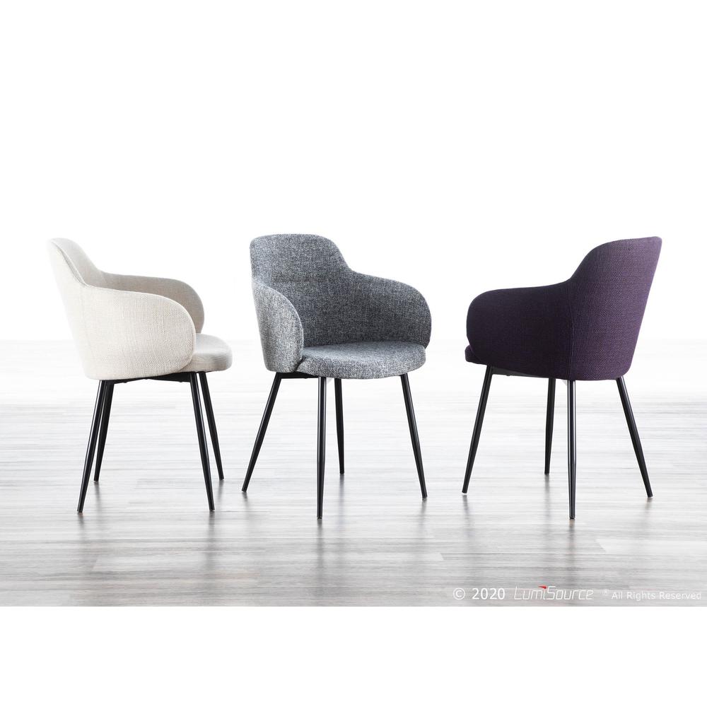 Black Metal, Cream Noise Fabric Boyne Chair. Picture 10