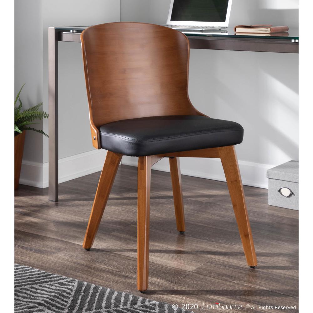 Walnut Bamboo, Black PU Bocello Chair. Picture 10