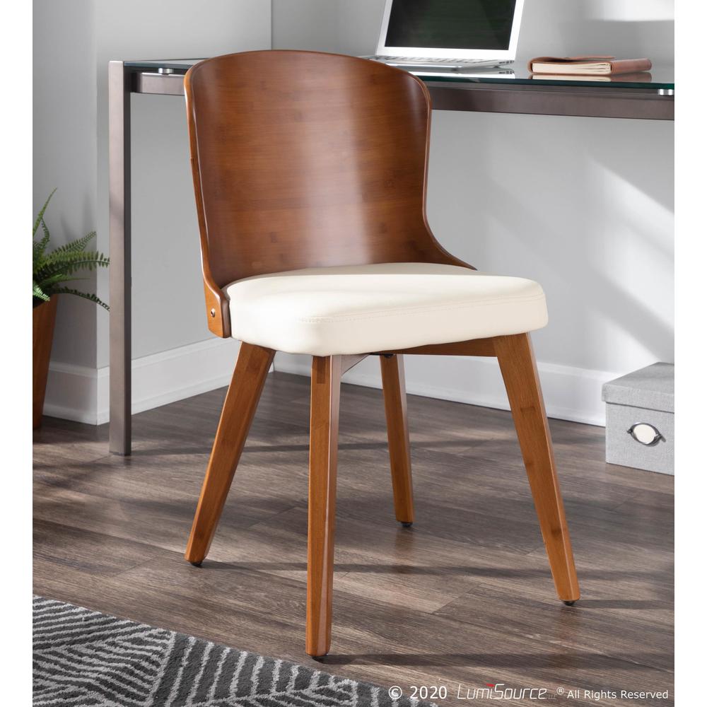 Walnut Bamboo, Cream PU Bocello Chair. Picture 10