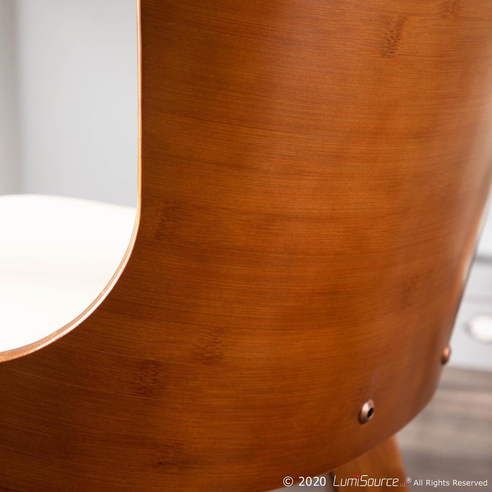 Walnut Bamboo, Cream PU Bocello Chair. Picture 11