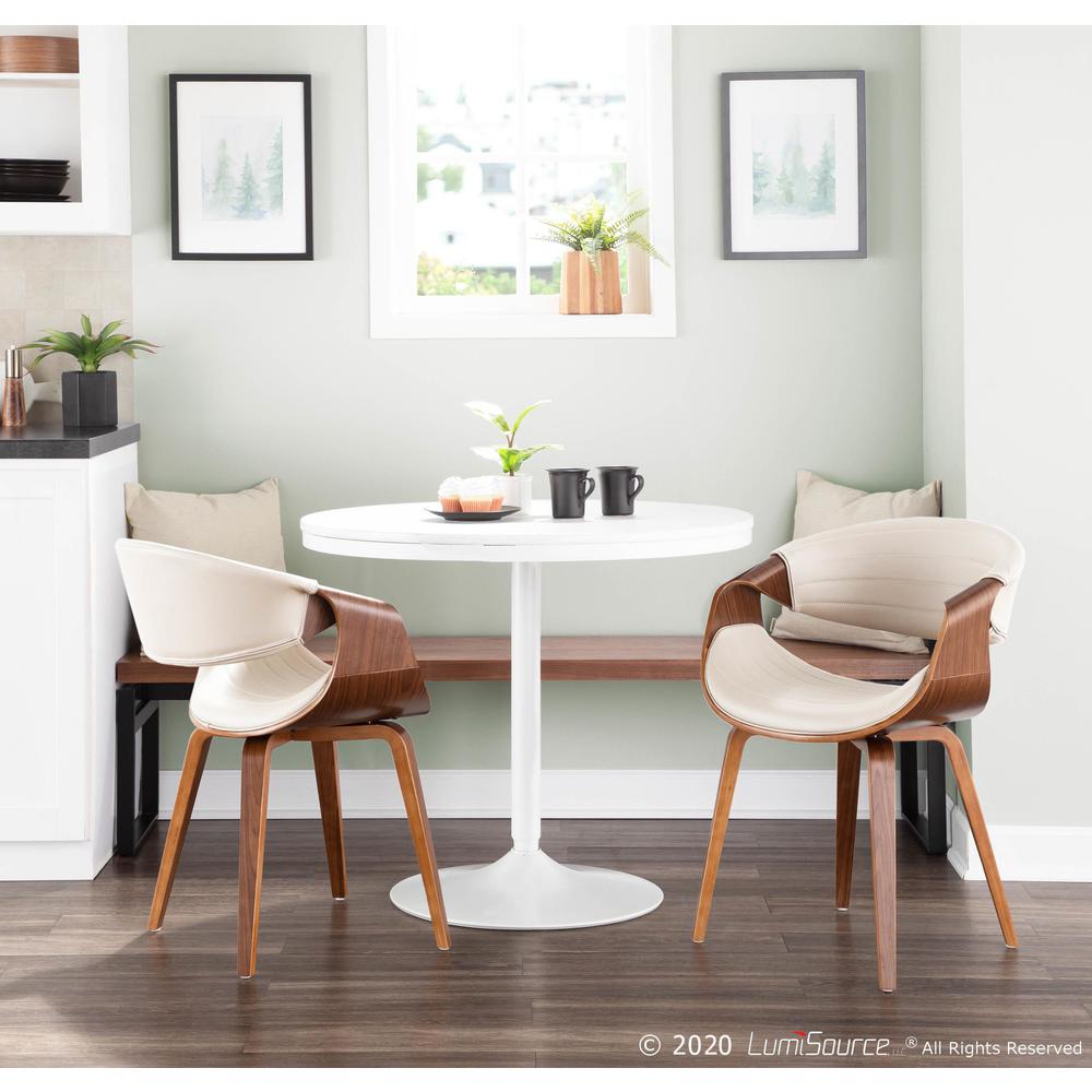 Walnut Wood, Cream PU Symphony Chair. Picture 8