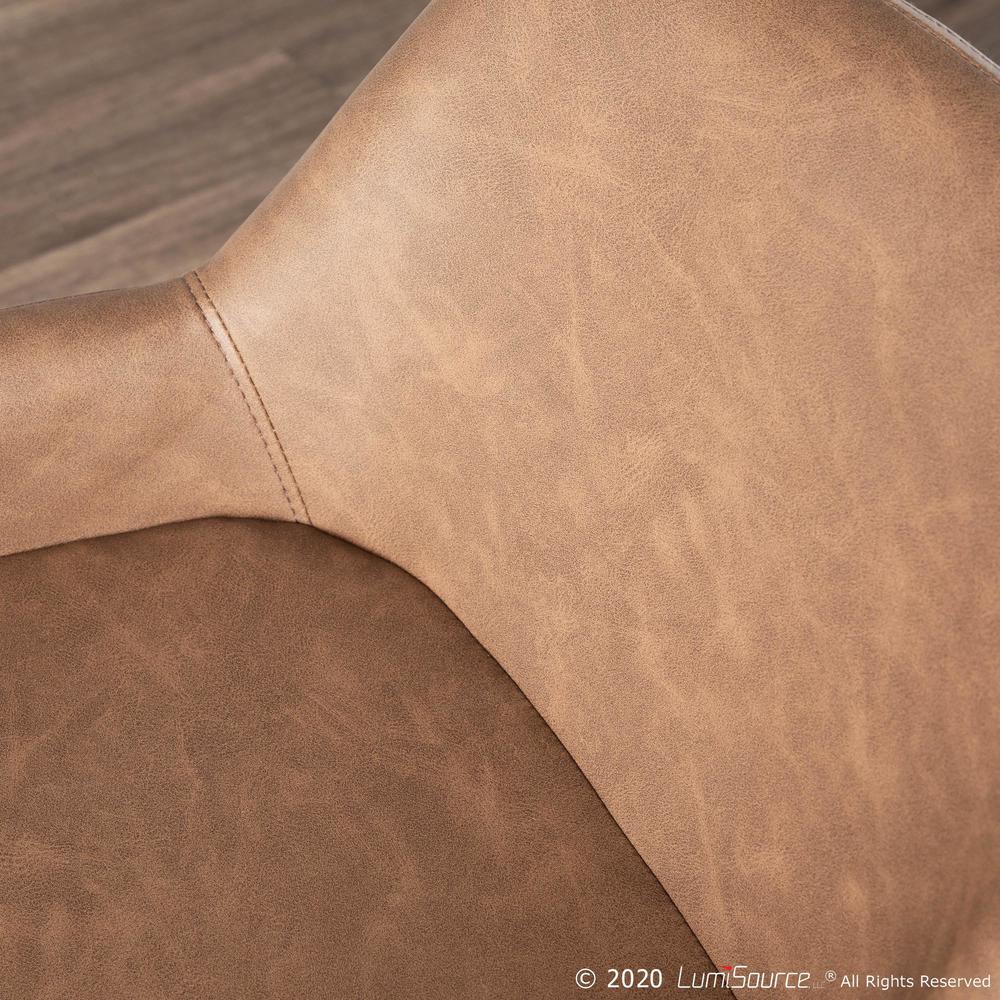 Black Metal , Espresso PU Daniella Counter Stool - Set of 2. Picture 11