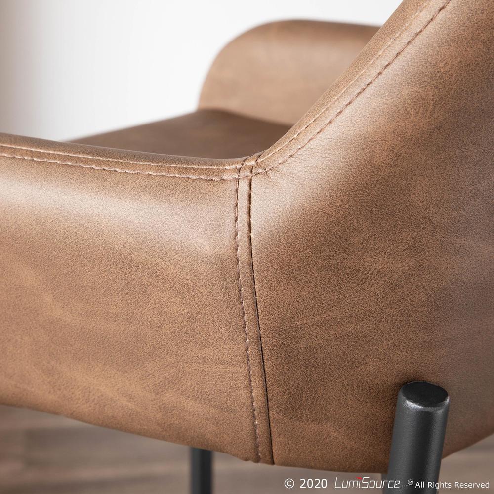 Black Metal , Espresso PU Daniella Counter Stool - Set of 2. Picture 12