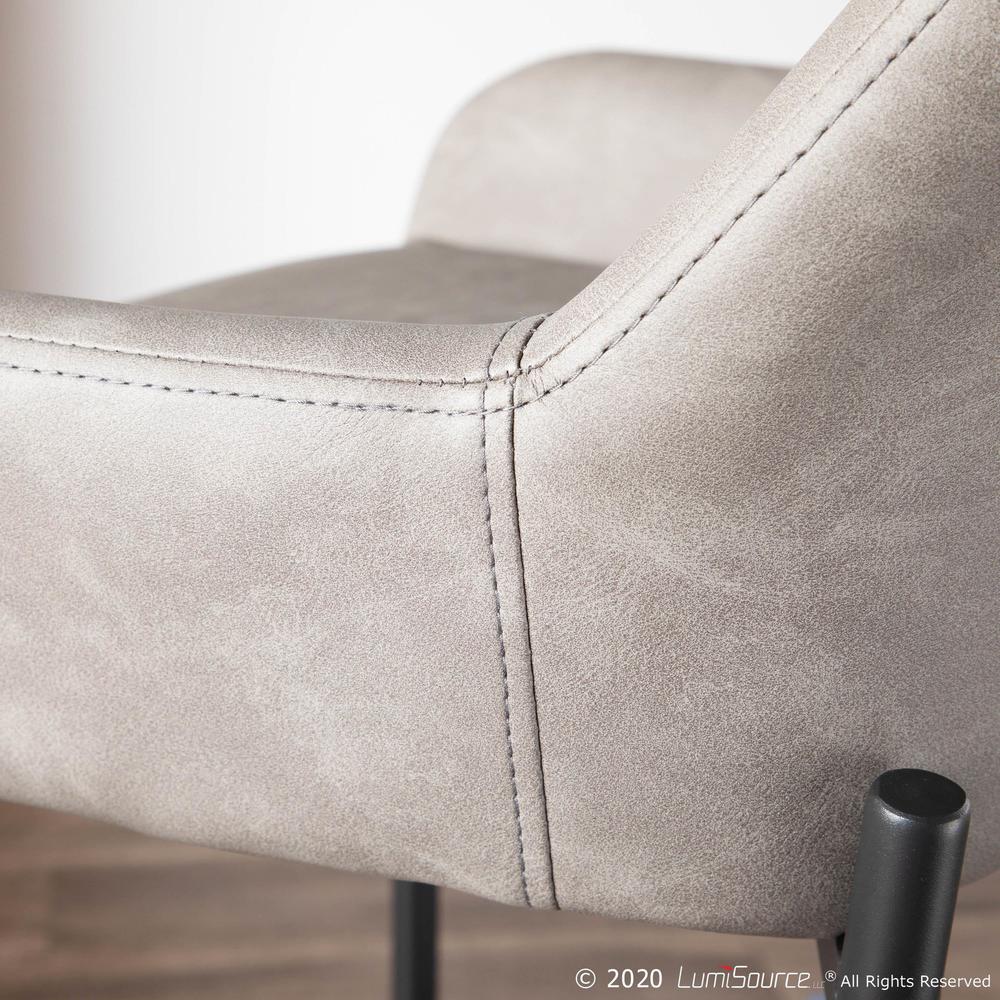 Black Metal, Grey PU Daniella Counter Stool - Set of 2. Picture 11