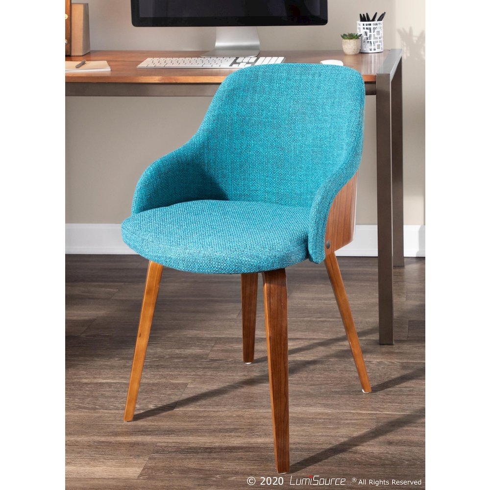 Walnut, Teal Bacci Chair. Picture 9