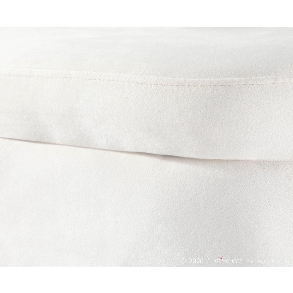 Gold Metal, Cream Velvet Chloe Storage Bench. Picture 8