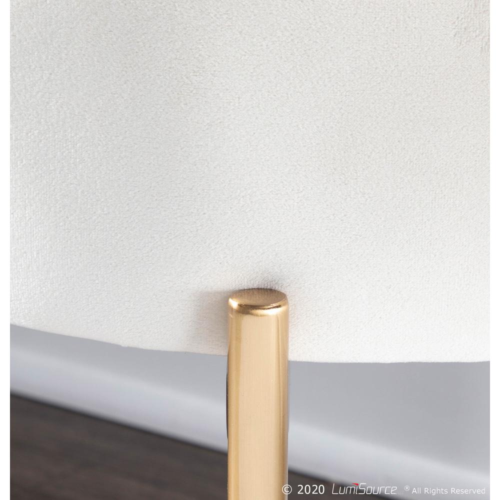 Gold Metal, Cream Velvet Chloe Storage Bench. Picture 9