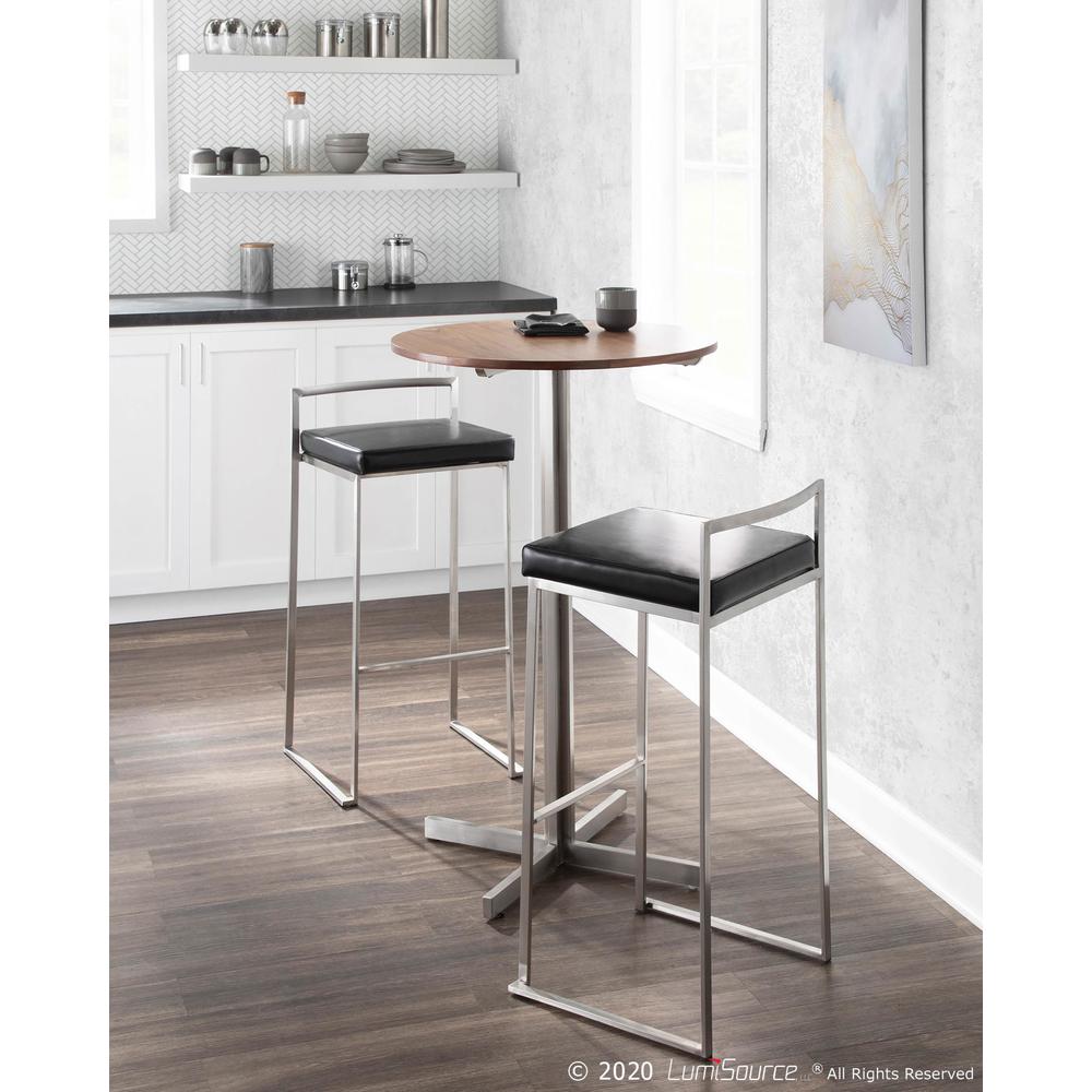 Black Fuji Stacker Barstool - Set of 2. Picture 11