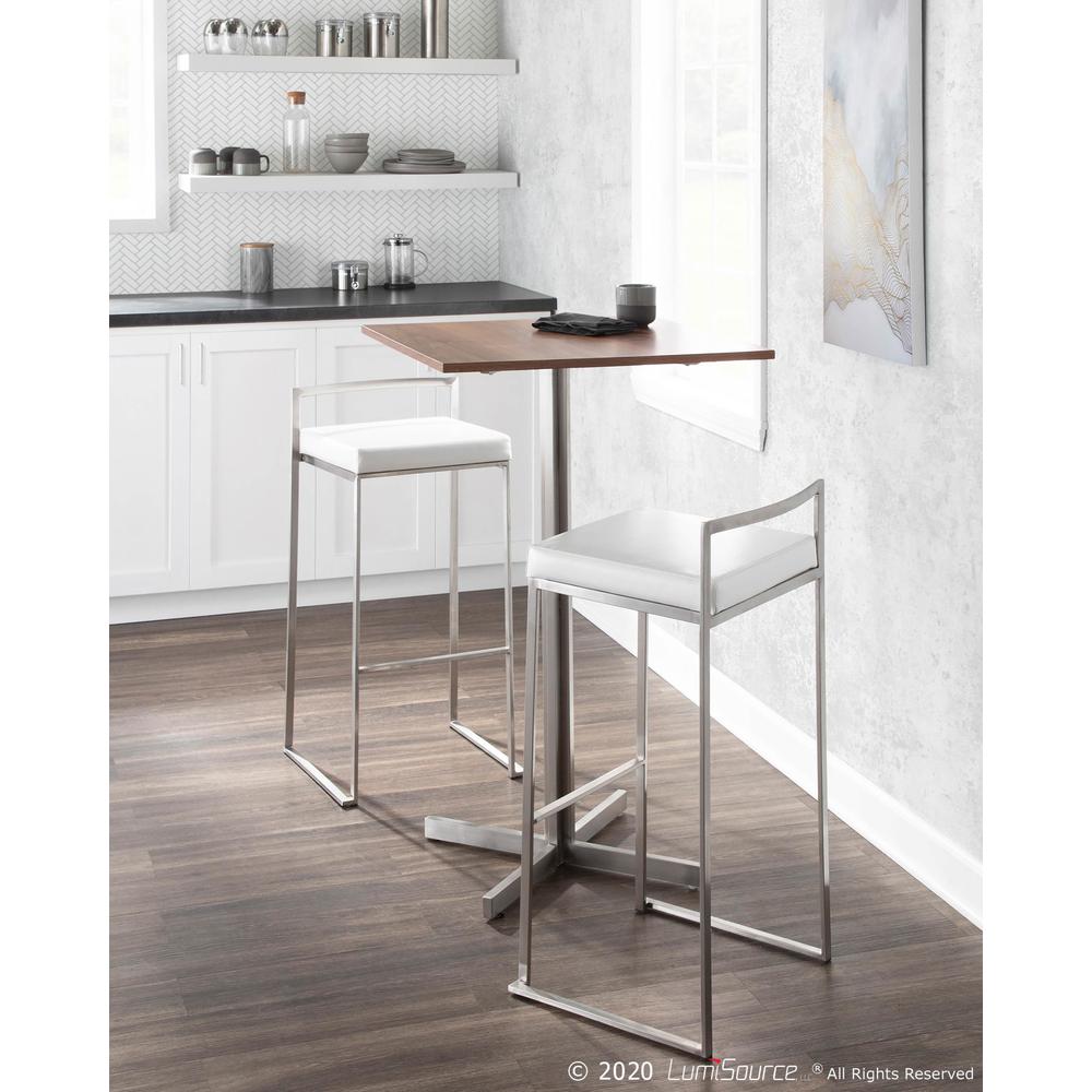 White Fuji Stacker Barstool - Set of 2. Picture 8