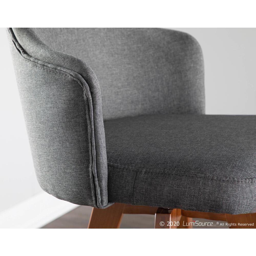 Walnut Wood, Grey Fabric Ahoy Counter Stool. Picture 8