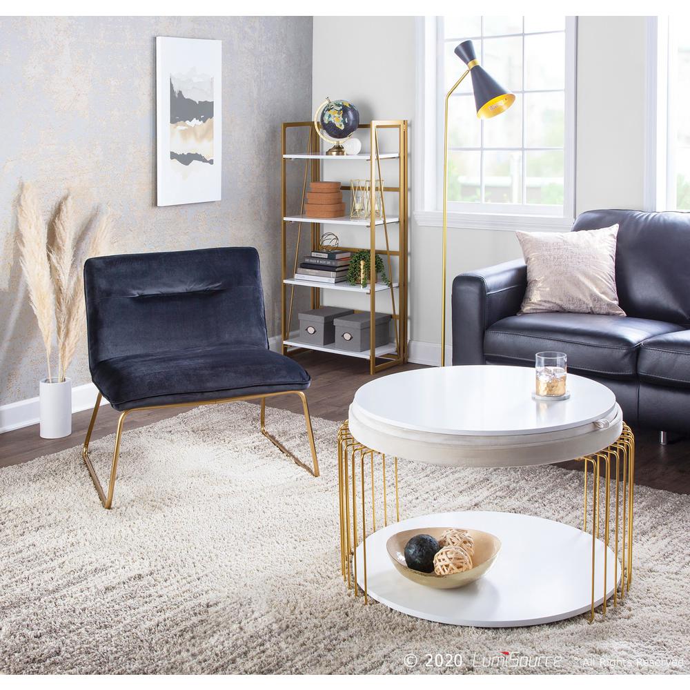 Gold Metal, Black Velvet Casper Accent Chair. Picture 10